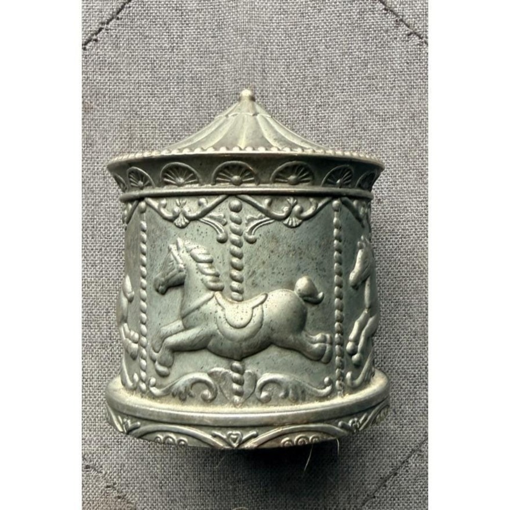 Carousel Coin Bank Silver Plated Horse Merry Go Round Removable Stopper HongKong